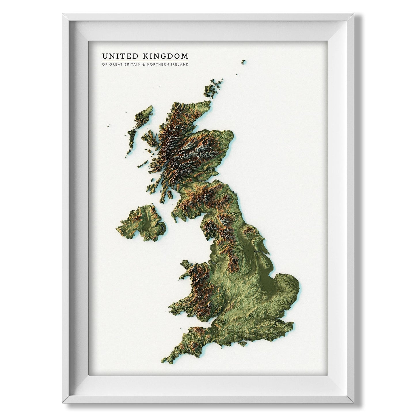 United Kingdom Realistic Map
