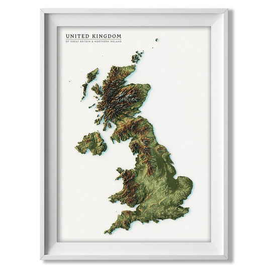 United Kingdom Realistic Map